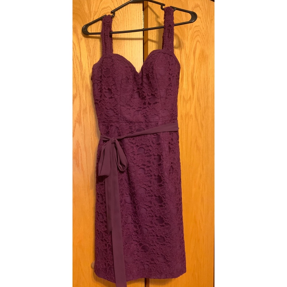 Mori lee bridesmaid dress short eggplant sz 8